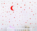 Moon and Stars Wall Decal Vinyl Sticker for Kids Boy Girls Baby Room Decoration Good Night Nursery Wall Decor Home House Bedroom Design YMX16 (Red)