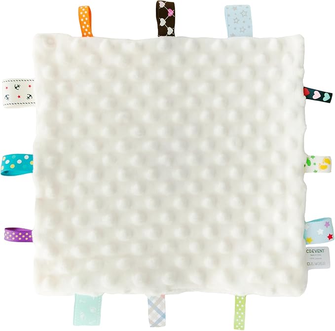 CREVENT Cozy Plush Baby Security Blanket Loveys for Baby Girls Boys, for Newborns (Ivory Sheep + Tag)