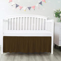 100% Egyptian Cotton, Nursery Crib Toddler (24" x 38" + 10") 800 Thread Count Crib Skirt Dust Ruffle, Bedding Skirts for Baby Boys or Girls, 10" Drop, Chocolate Solid