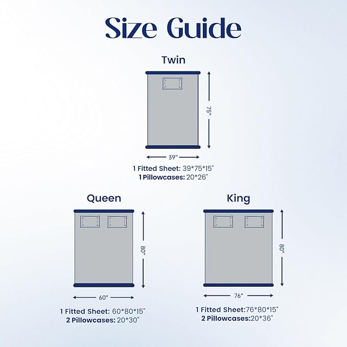 Dream Valley® Queen Sheet Set, Cooling Fitted Sheet with 2 Pillowcase-3 PCS with No Flat Sheet,Q-Max > 0.4 Aerocool, Cooling for Night Sweats, Hot Sleepers,deep Pocket up to 15",Cool Grey