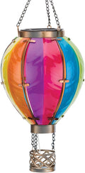 Regal Art & Gift Hot Air Balloon Solar Lantern – Hanging Solar-Powered LED Lights, Waterproof Portable Decorative Outdoor Lamp Made of Metal & Glass for Garden, Patios & Pathway – Rainbow(Small)