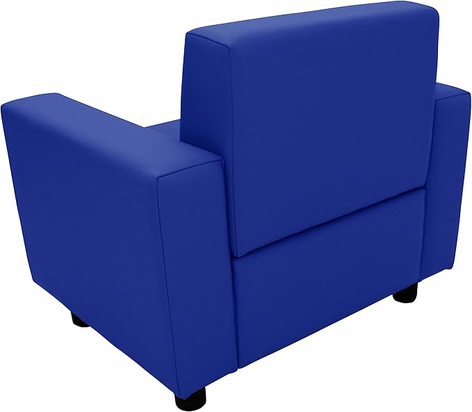 Factory Direct Partners SoftScape Inspired Playtime Classic Reading Chair, Children's Commercial-Grade Upholstered Furniture for Home, Daycare, Preschool, Library; Comfy Modern Design - Blue, 14472-BL