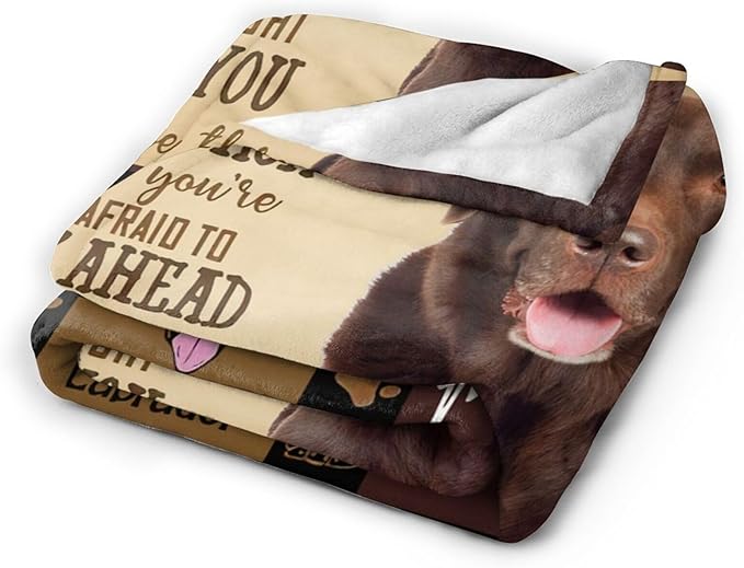 Labrador Retriever Blanket for Girls Boys Chocolate Lab Throw Blankets Soft Cozy Warm Fuzzy Fleece Bedding Flannel Dog Throws Stuffed Animal Gifts for Lovers Kids Men Women Bedroom Decor 50"x40"
