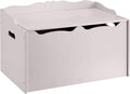 Amazon Basics Kids Toy Box, Wooden Organizer Storage Chest, Gray, 30" x 18" x 19"