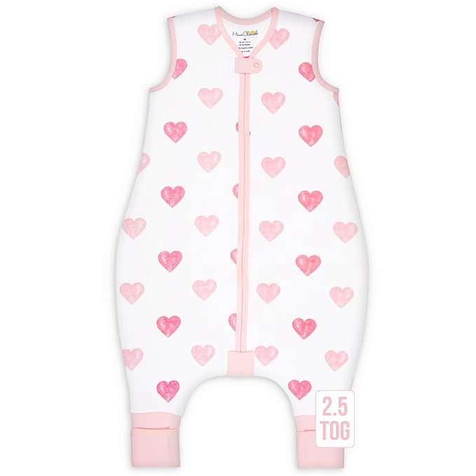 Mama Cheetah Toddler Sleep Sack with Feet 2T, 2.5 TOG Organic Cotton Baby Sleeping Bag with Legs, Winter Baby Wearable Blankets for Early Walker M