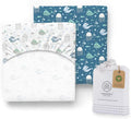 Threadmill Organic Baby Crib Sheets for Boys & Girls | 100% Organic Cotton Fitted Crib Sheet for Standard Crib Mattress | 2 Pack Unisex Cozy Toddler Sheets, Machine Washable | Seagem