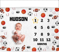 OLIVE OLIVIA Personalized Monthly Baby Milestone Blanket, Baby Months Blanket, Perfect Custom Newborn Gifts,50"x60"