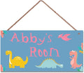 Personalized Dinosaur Sign For Kids Room Nursery Custom Name Cute Cartoon Art Door Wall Decor For Boys Room Girls Bedroom Little Man Cave