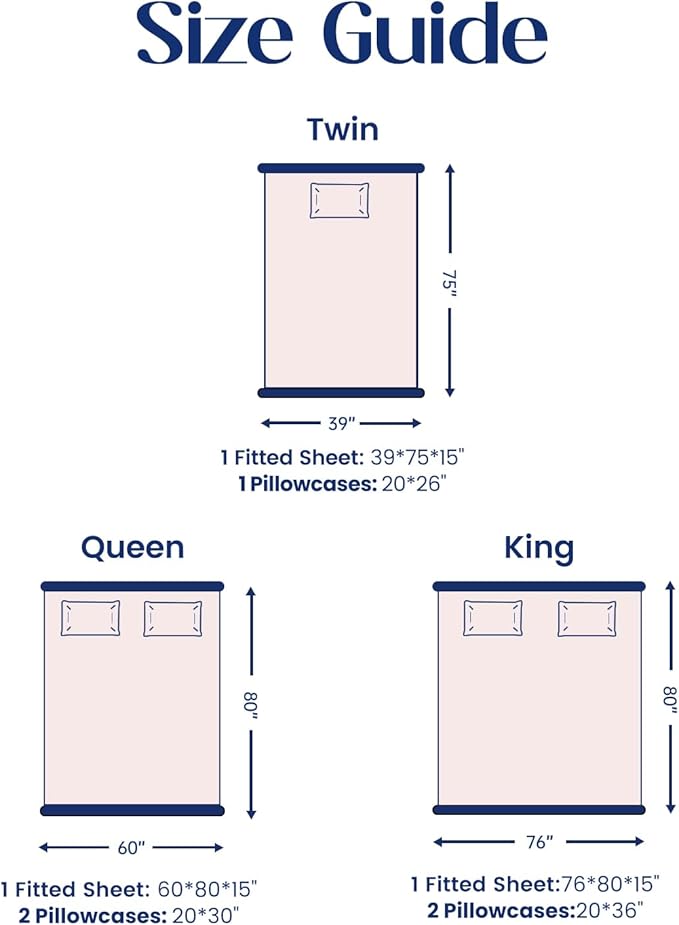 Dream Valley® King Size Sheets Set, Cooling Fitted Sheet with 2 Pillowcase-3 PCS with No Flat Sheet,Q-Max > 0.4 Aerocool, Cooling for Night Sweats, Hot Sleepers,deep Pocket up to 15",Pink Blush
