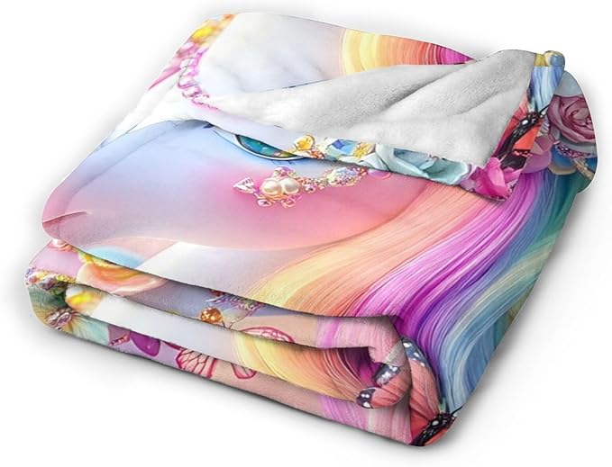 Tijuboni Pink Unicorn Throw Blanket Unicorn Gifts for Girls Women Boys Men Kids Adults Soft Flannel Fleece Blanket for Couch Sofa Bed Home Decor 40"x50"