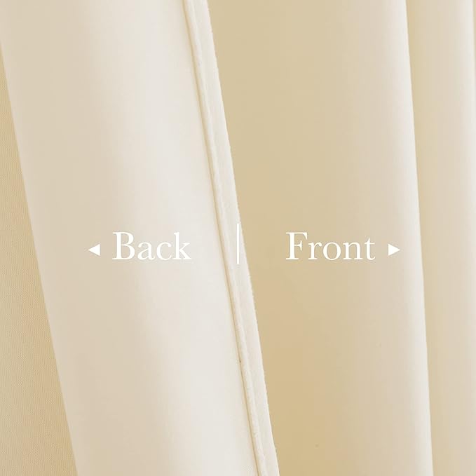 StangH Ivory White Velvet Curtains 96 inches Long Extra Wide Privacy Thermal Insulated Sliding Door Panels Back Tab Heavy Room Dividers for Bedroom, W62 x L96, 2 Panels