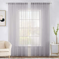 MIULEE 2 Panels Solid Color Sheer Window Curtains Elegant Window Voile Panels/Drapes/Treatment for Bedroom Living Room (54X72 Inches Light Grey)