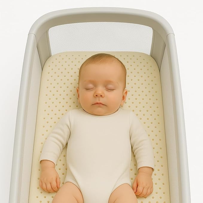 ORGANIC TEXTILES Organic Baby Mattress Topper with Heather Grey Removable Cover - GOLS/GOTS Certified - Breathable - 2" Mini-Crib (38"x24")
