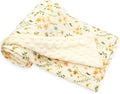 LifeTree Baby Blankets for Boys Girls, Soft Double Layer Swaddle Blankets, Muslin Front and Dotted Fleece Backing Receiving Bed Throw Blanket for Newborn Unisex, 31X40 Inches, WildFloral