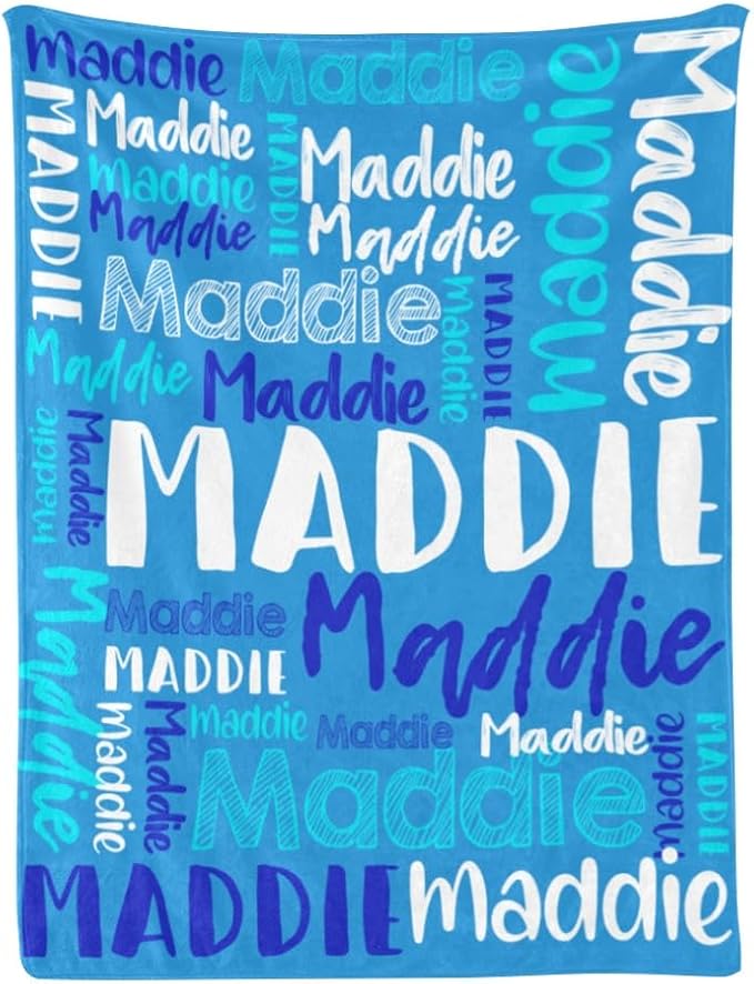 Dr.TOUGH Personalized Blankets with Name Customized Baby Blankets for Girls Boys Adults Monogrammed Blankets and Throws Christmas Birthday Mothers Fathers Valentines Day Gift (Blue-Green,30''×40'')
