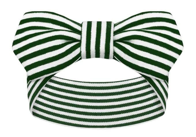 Creative Knitwear Minot State Beavers Infant Girls Hunter/White Striped Hair Knot Headband Embroidered Logo - Size Newborn - 4T