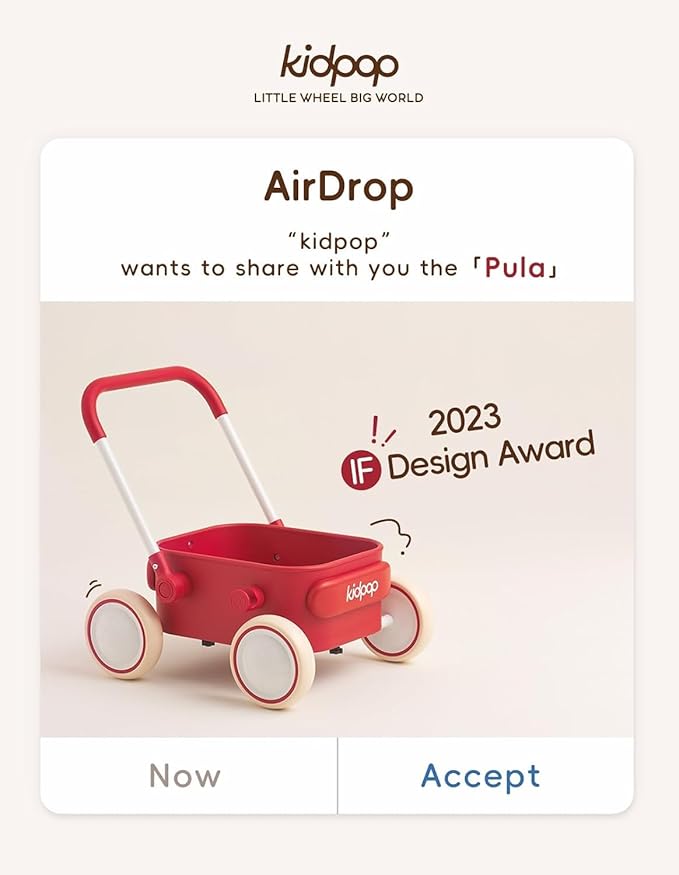 Kidpop PULA 2-in-1 Push and Pull-Along Wagon, Baby Push Walker for First Learner from 7 Month to 4 Year, One Year Birthday Gifts, Sturdy and Safe, Indoors and Outdoors (White)