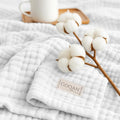 Goqan Muslin Blanket Twin 55x79 – 100% Cotton 4 Layer Boho Muslin Blanket for Adults, Lightweight, Soft, Breathable, for Bed, Couch - White