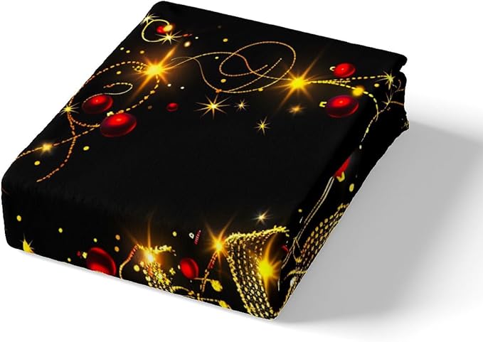 Christmas Tree Duvet Cover Set King Size, Gold Musical Note Print Bedding Set 3pcs for Kids Boys Girls Bedroom Decor, New Year Theme Xmas Holidays Comforter Cover with 2 Pillowcases,No Comforter