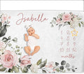 OLIVE OLIVIA Personalized Monthly Baby Milestone Blanket, Baby Months Blanket, Perfect Custom Newborn Gifts,30"x40"