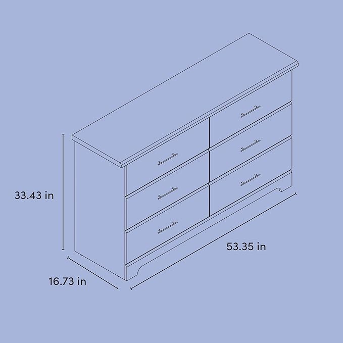 Storkcraft Brookside 6-Drawer Dresser (White) – GREENGUARD Gold Certified, White Dresser for Bedroom, Kids & Nursery Storage Chest, Safety Interlocking Drawers, Pre-Installed Tracks, Kids Chest