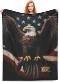 American Eagle Flag Blanket Gifts Women Men Kids Bald Eagle Flannel Throw Blankets Soft Fuzzy Lightweight for Home Decor Couch Bed Sofa 80x60 Inches