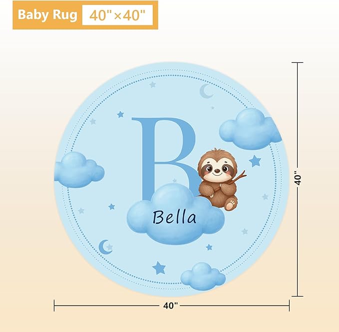 Personalized Baby Bedding Set, 5 Pcs Custom Baby Crib Sets with Name, Toddler Bedding Set for Baby Girls Boys, Blue Sloth Double Layer Nursery Bedding Set, Customized Gifts for Infants Kids