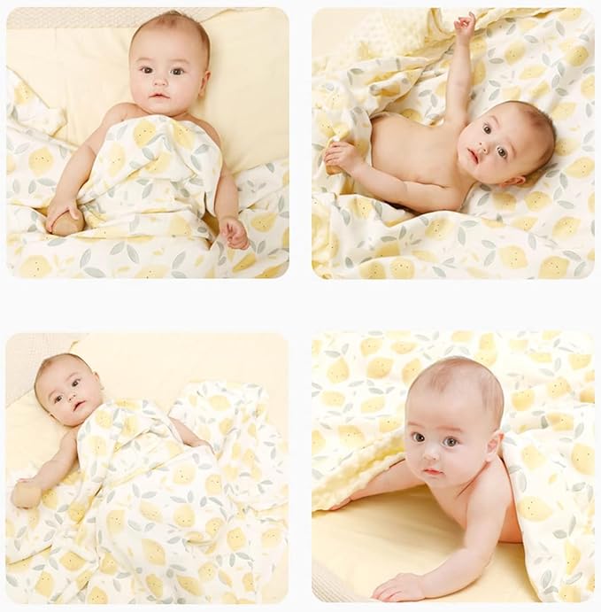iEvolve Baby Nursery Bed Blankets Ultra Soft Double Layer Mini Blanket Minky Blanket Receiving Blankets Shower Gifts(Bluestar,30 * 47in)