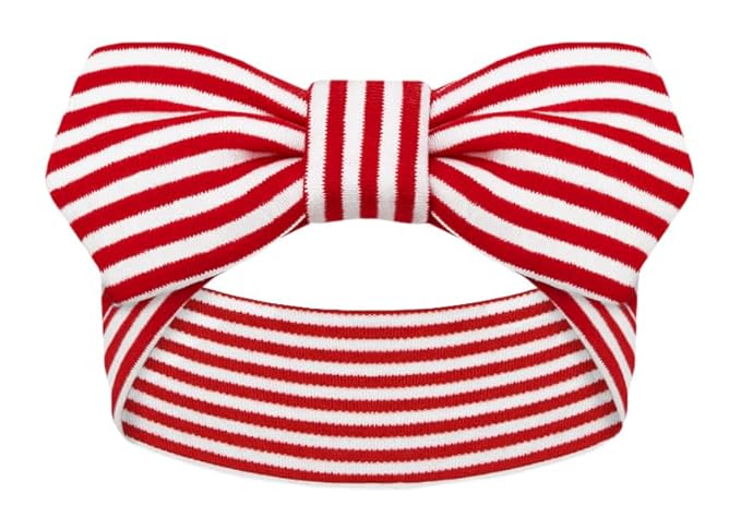 Creative Knitwear VMI Keydets Infant Girls Red/White Striped Hair Knot Headband Embroidered Logo - Size Newborn - 4T