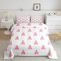 Feelyou Pink Christmas Trees Bedding Set for Kids Boys Girls Toddler Size Holiday Comforter Set Ultra Soft Winter Comforter Xmas Decor Duvet Quilt Bedroom Decor Christmas Ornaments Quilt