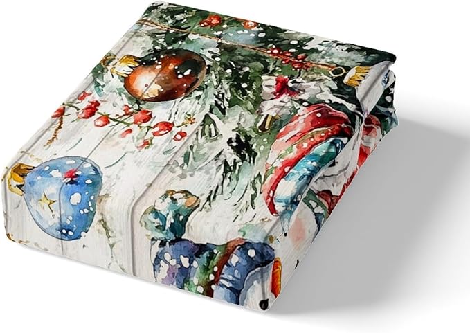 Cartoon Snowman Duvet Cover Set King Size,Xmas Tree Winter Snow Merry Christmas Bedding Set,Boys Girls Room Decor,Wooden Plank Rustic Comforter Cover,White Quilt Cover,2 Pillowcases,No Comforter