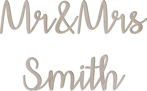 3 Inch Tall Custom Word Scroll Script Cursive Font Affection, Choose Wood Material for Names, Unfinished Initials Craft, Kid's Room Sign, Wall Plaque (3")