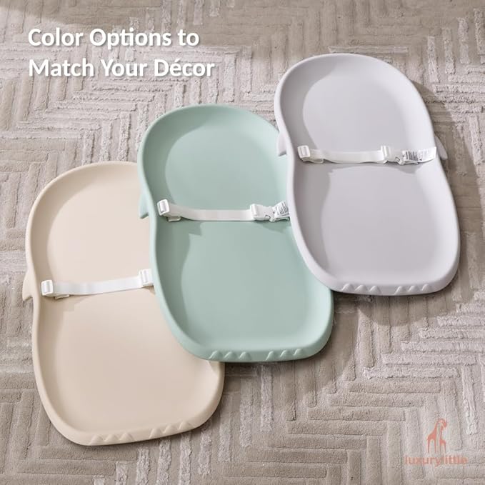 Luxury Little Portable EVA Baby Changing Pad Waterproof Changing Pad for Diaper Changes,Dressing,Baby Massage & Moisturizer Application,Soft & Non-Slip,Adjustable Safety Belt,Adorable Penguin Design
