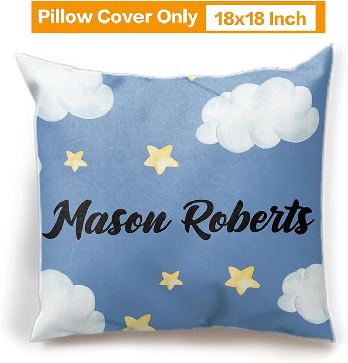 Custom Crib Bedding Set - Fox Design Personalized Name Baby Nursery Bedding 3 Pcs Set - Chic Soft Blanket, Sheet, Pillowcase for Newborns Boys Girls Gifts Color07