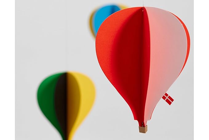 Flensted Mobiles 5 Balloon Hanging Nursery Mobile - 26 Inches - Premium-Grade Cardstock