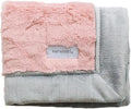 SARANONI Luxury Security Blankets for Babies | Ultra-Soft Lush and Boutique Quality Baby Blanket | Light Pink/Gray, Mini - 15" x 20"