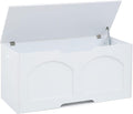 Storage Chest, Wooden Storage Bench Trunk, Upgraded Safety Lift Support Hinge, Large Entryway Bench Box, 31.5" x 15.7" x 18.3" Storage Box Chest Organizer Bench, White