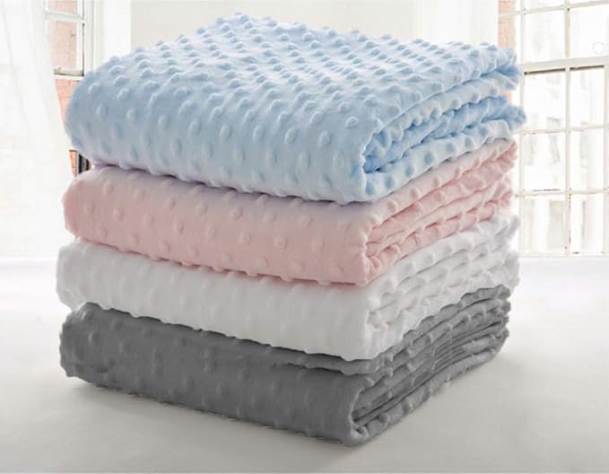 American Baby Company Heavenly Soft Chenille Receiving Blanket, 2-Layer Design with Minky Dot & Silky Satin, Pink, 30" x 40" for Boys and Girls