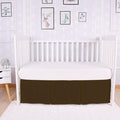Box Pleated Crib Bed Skirt Premium 100% Cotton 800 Thread Count Nursery Crib Toddler Bedding Crib Bedskirt for Baby Boys or Baby Girls, (28" x 52") + 16" Drop Lenght - Chocolate Solid