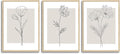 CHMMART 3 Piece Neutral Flower Framed Wall Art Beige Minimalist Floral Canvas Art Prints Boho Botanical Line Pictures Wall Decor Artwork Painting for Living Room Bedroom Office 12x16in