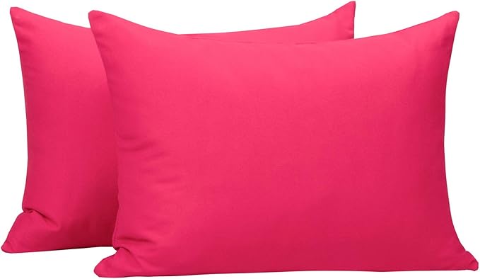 NTBAY Zippered Toddler Pillowcases Set of 2, 100% Brushed Microfiber 13x18 Pillowcases, Super Soft and Cozy Travel Kids Nursery Pillow Cases, 13x18 Inches, Magenta