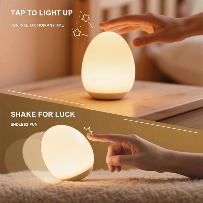 Silicone Baby Night Light 7 RGB Egg Night Light for Nursery, 3-Level Dimming Portable Nursery Night Lamp for Breastfeeding Kids Bedroom Gifts for Newborn Toddler Girls Boys,led christmas lights