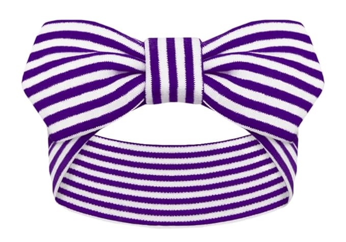 Creative Knitwear LSU Tigers Infant Girls Purple/White Striped Hair Knot Headband Embroidered Logo - Size Newborn - 4T