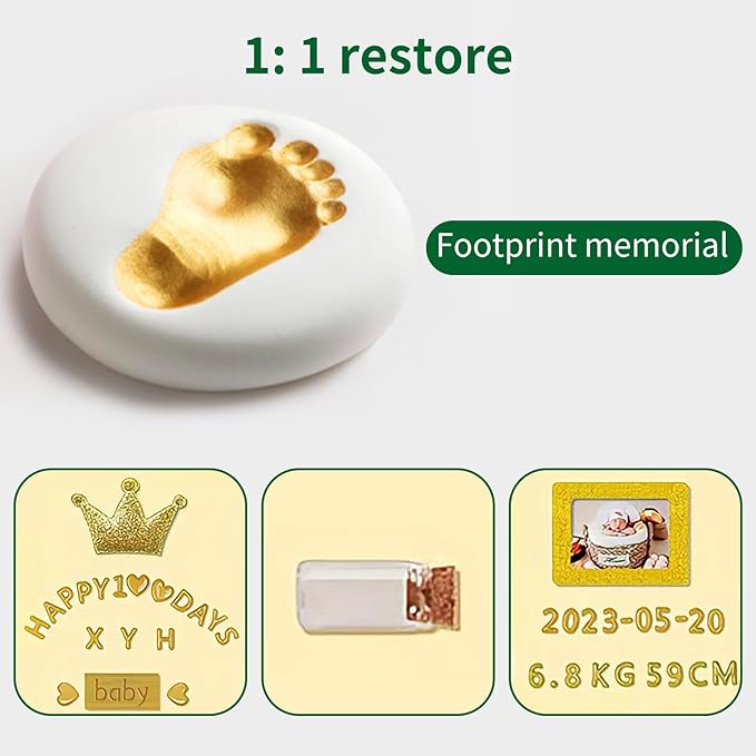 MCstars Newborn Hand and Footprint Clay Photo Frames, Baby Footprint Keepsake Sets, Impression Clay Hand Mould Casting and Keepsake Photographs, Nursery Decorations and Newborn Gifts, Baby Registry