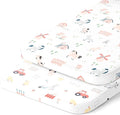 Bassinet Fitted Sheets 33x20 for Baby Beside Dreamer Bassinet & Bedside Sleeper – Snuggly Soft 100% Jersey Cotton – Farm Animals – 2 Pack