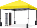 ABCCANOPY Pop Up Canopy - 10x10 Outdoor Patio Portable Canopy Tent Heavy Duty for Backyard and Deck with 4 Sandbags(Yellow, 10x10)
