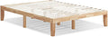 KOMFOTT 14 Inches Wood Platform Bed Frame Queen Size, Wooden Mattress Foundation with Rubber Wood Frame, Strong Wooden Slats Support, No Box Spring Needed, Bed Frame (Natural)