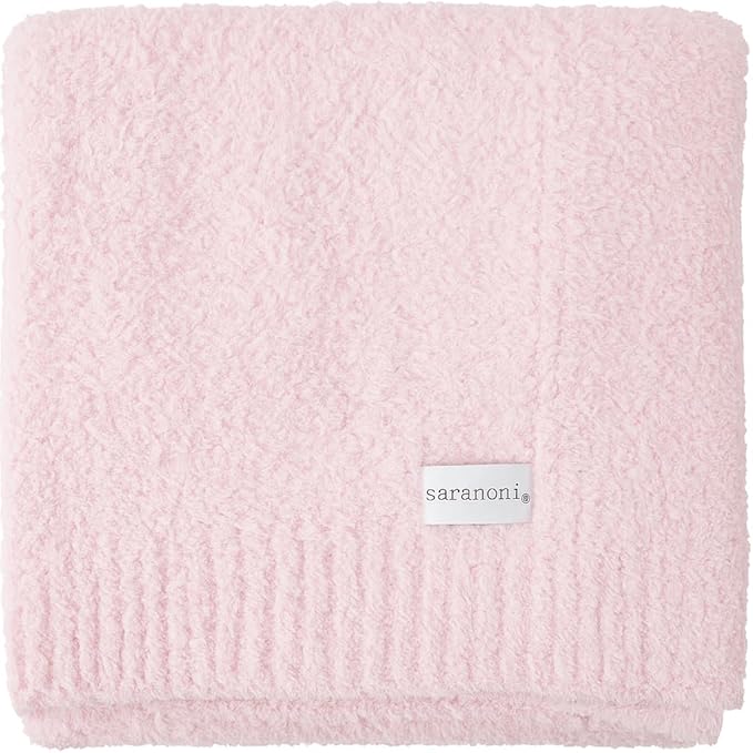 SARANONI Bamboni Baby Blanket | Luxury Plush Super Soft Blanket | Breathable Comfort Infant Baby Blankets for Boys & Girls | Light Pink, Mini - 15” x 20”