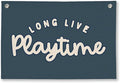 Playroom Decor for Boy, Long Live Playtime Wall Hanging Linen Banner, Blue Striped Wall Flag for Kids Room Nursery Playroom Decor, 20x30 Inch-Navy Blue