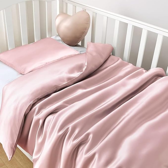ROSEWARD Organic Mulberry Silk Baby Pillowcase with Zipper, 10"x13" Toddler Pillow Cover – Hypoallergenic, Soft for Kids Hair & Skin, for Boys & Girls, Great for Travel & Crib (Pink)